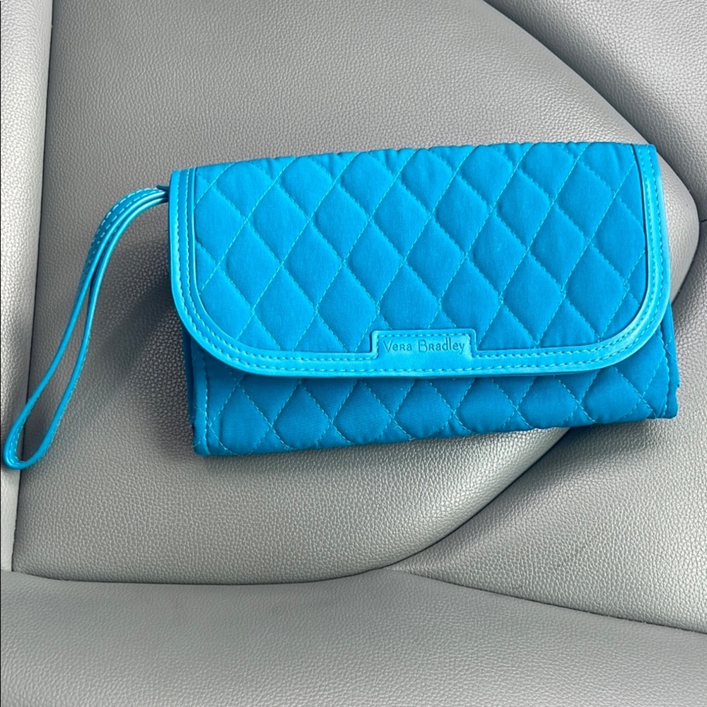 Vera Bradley Blue Quilted Clutch Wristlet